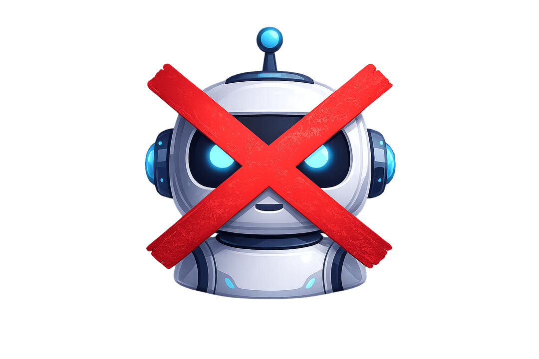 Robot con X rossa: MultaZero non usa IA generica